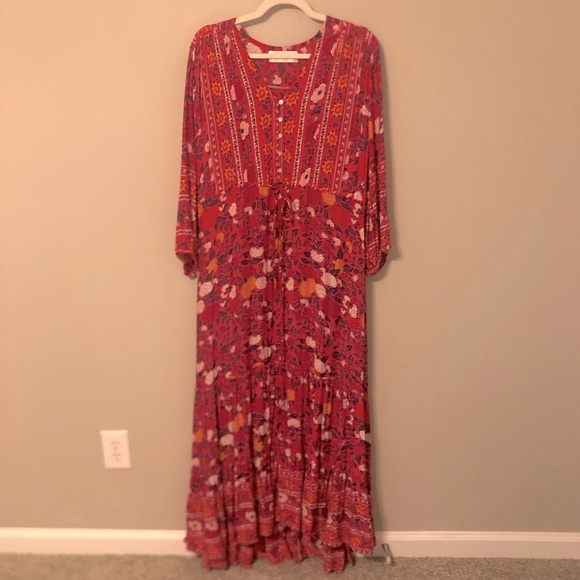 WALKER & WADE Red Carrie Floral Meadows Maxi Dress sz XL - Picture 2 of 15